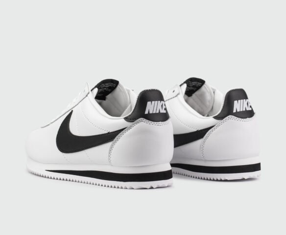 Nike cortez white black leather online